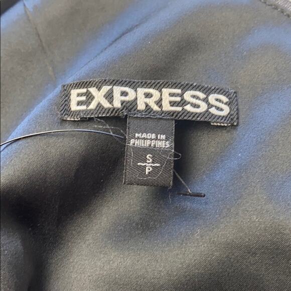 Express Women's Black & Purple Off Shoulder Knee Length Date Night Dress Small - Picture 6 of 9